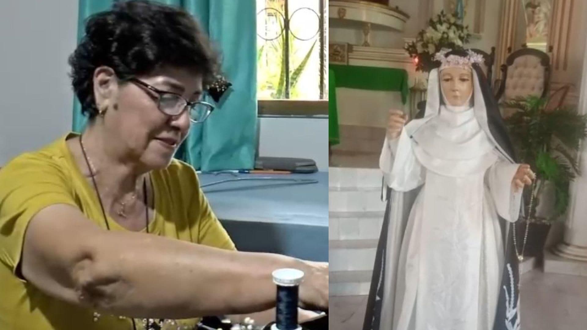 Coyito Elabora Ropa Para Virgen Santa Rosa de Lima en Nácori Chico