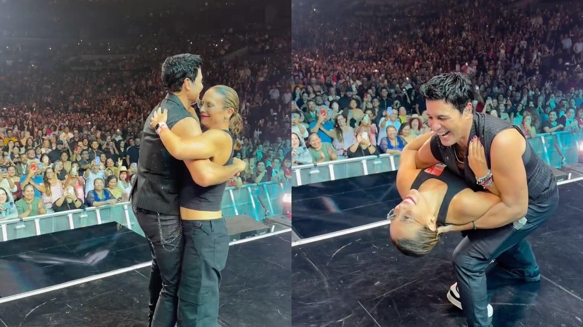 Angélica Vale Sube al Escenario para Bailar con Chayanne Durante Concierto