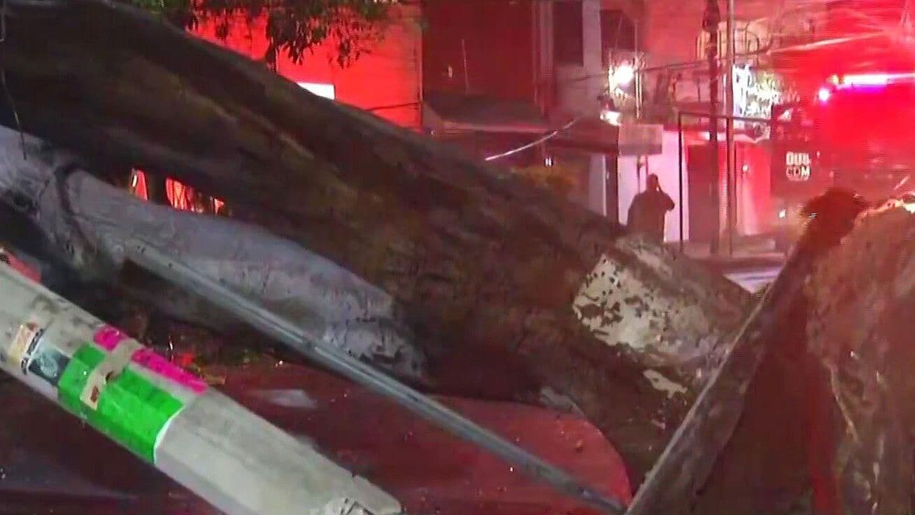 Lluvia Reblandece Tierra y Tira Árbol y Postes en Colonia Clavería, CDMX