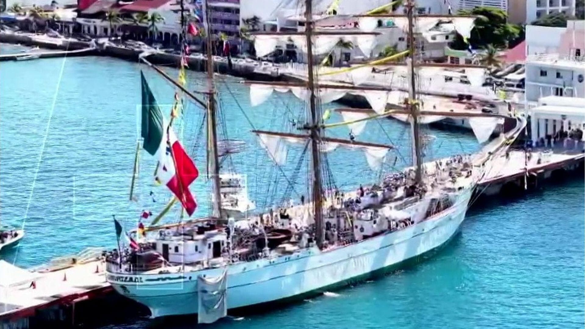Regresan 150 Cadetes en el Buque Escuela Cuauhtémoc al Puerto de Cozumel