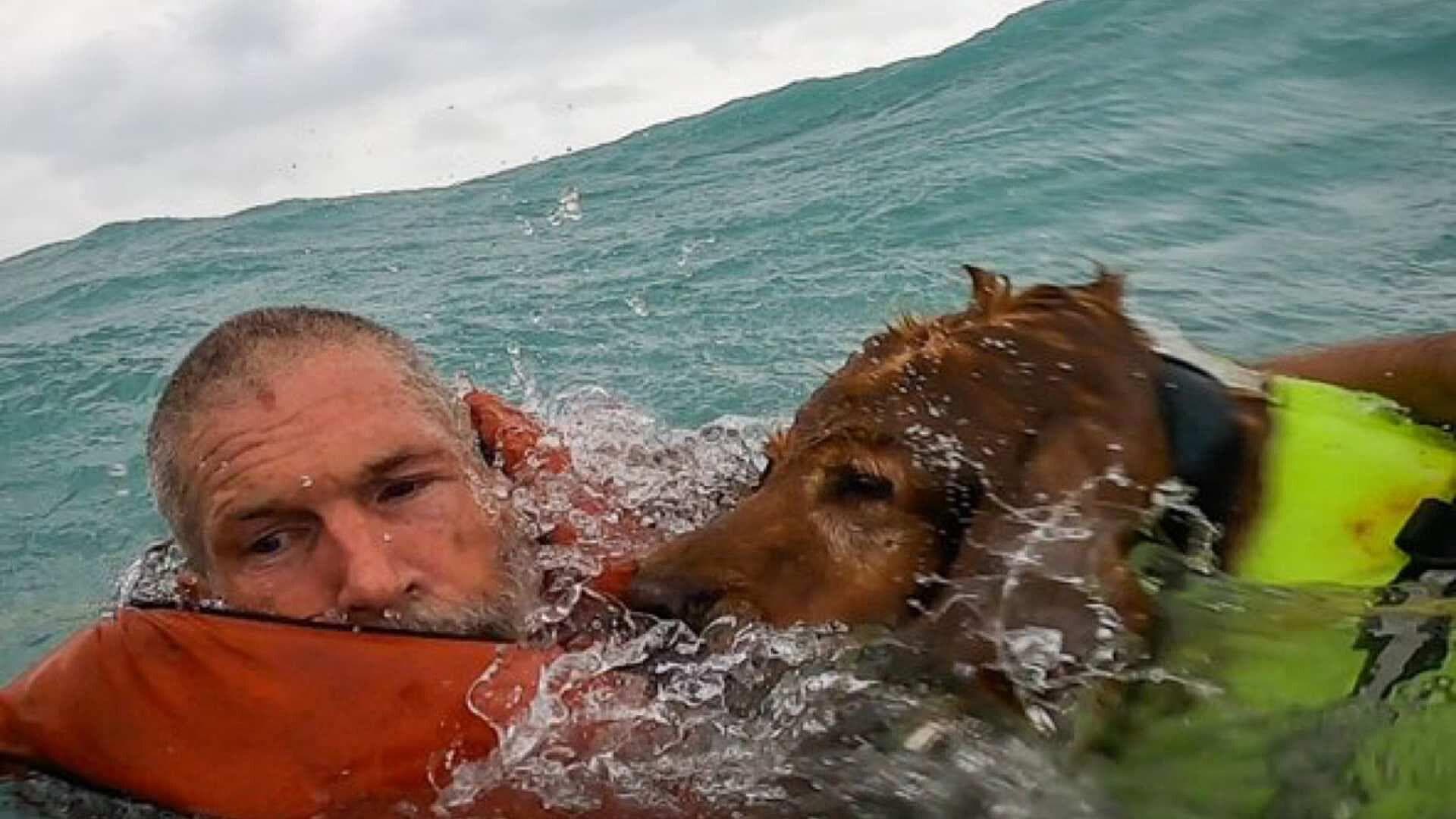 VIDEO: Rescate de Película, Salvan a Hombre y su Perro Cuando 'Helene' se Acercaba
