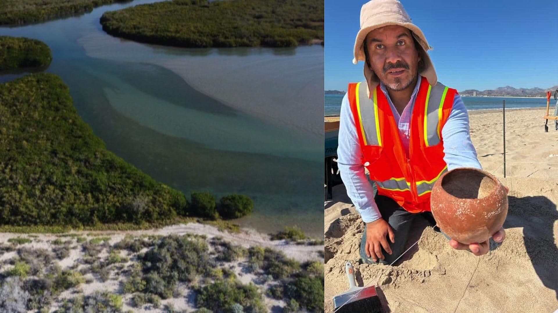 Turistas Descubren Entierro Prehispánico en Estero El Soldado, en San Carlos Sonora