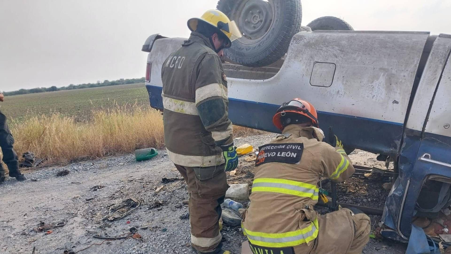 Mueren Dos en Volcadura en General Terán, Nuevo León