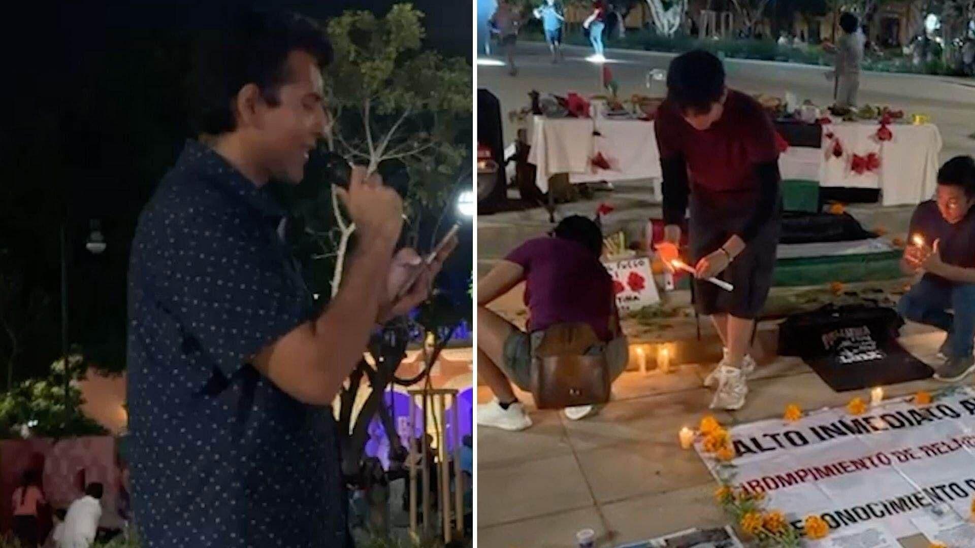 Comité de Solidaridad de Palestina Yucatán se Manifiesta en la Plaza Grande de Mérida