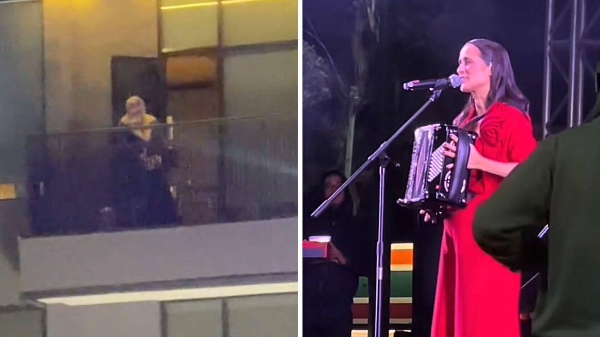 Hombre Disfruta Concierto de Julieta Venegas Desde el Balcón de su Casa