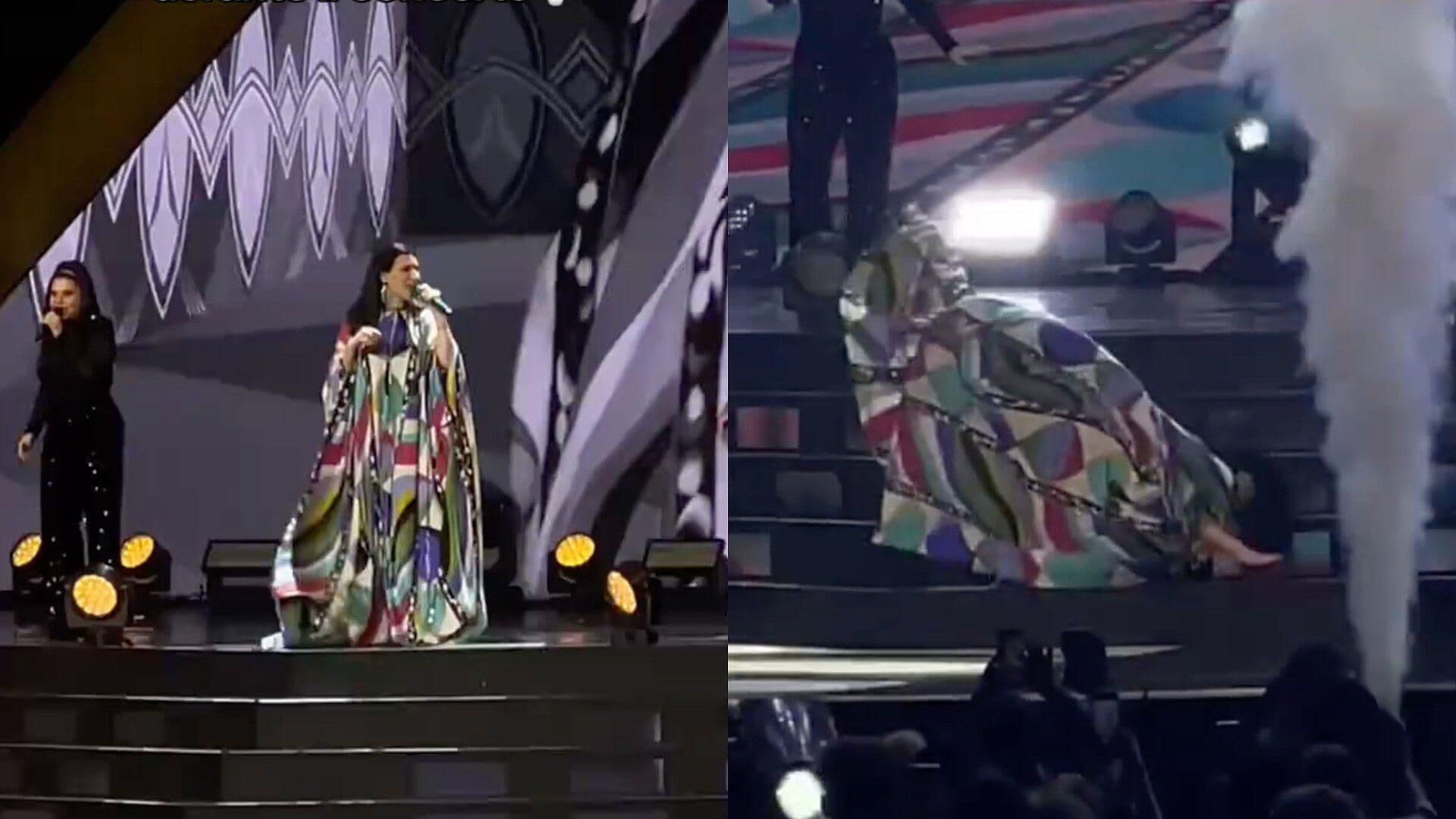 Laura Pausini Sufre Aparatosa Caída en el Escenario Durante su Concierto en Italia