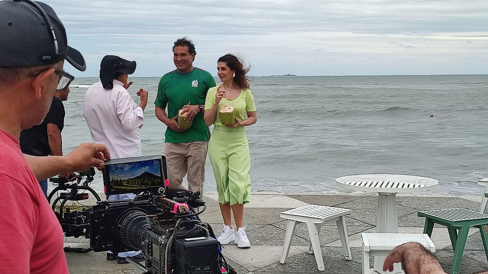 Mayrín Villanueva y Eduardo Yáñez Graban Telenovela en Veracruz