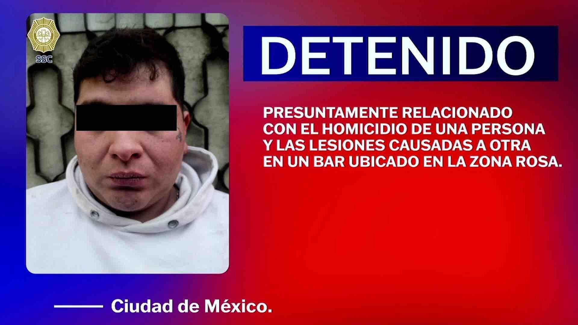 Detienen a Sujeto Relacionado con Homicidio en Bar de la Zona Rosa, CDMX