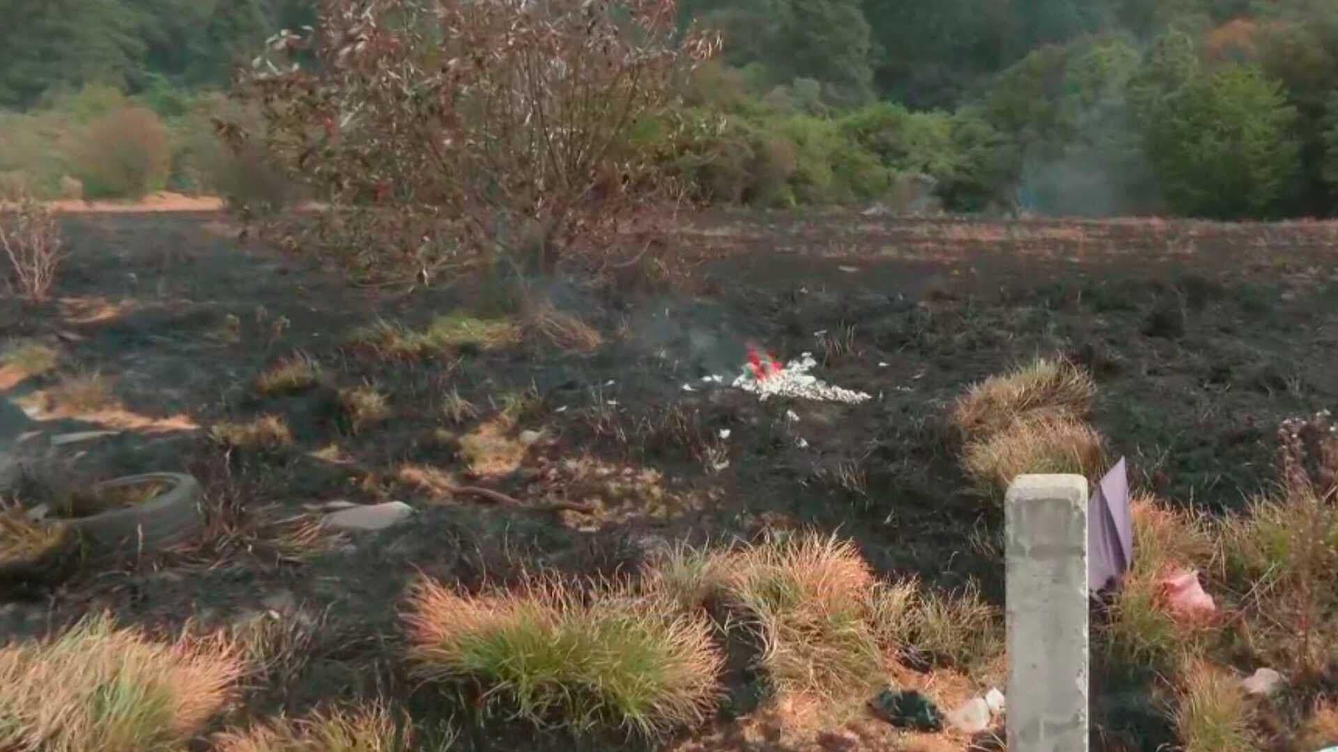 Realizan Quema de Pastizal en La Marquesa