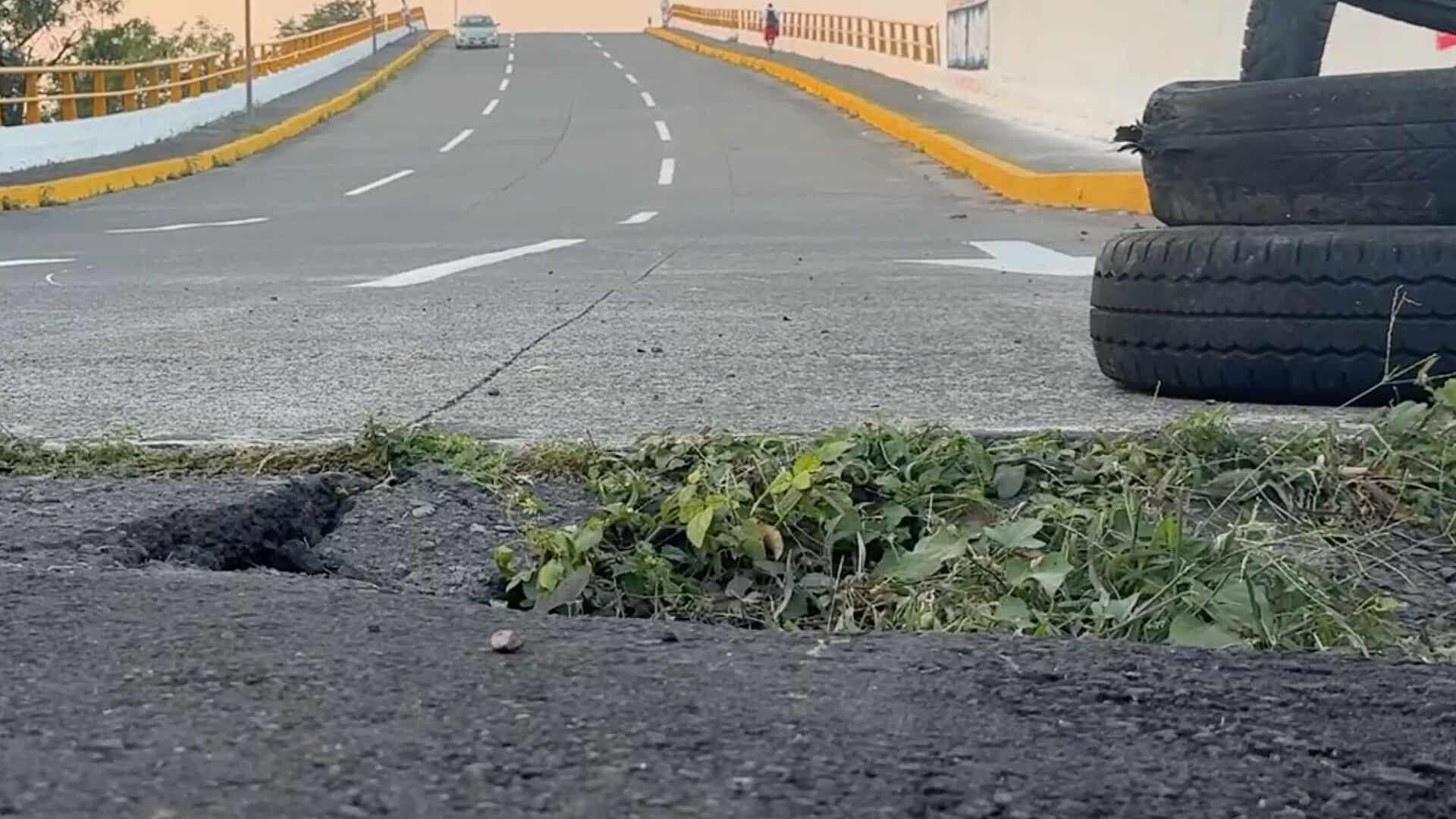Reportan Hundimiento en el "Puente Chueco" de Pino Suárez de la Ciudad de Veracruz