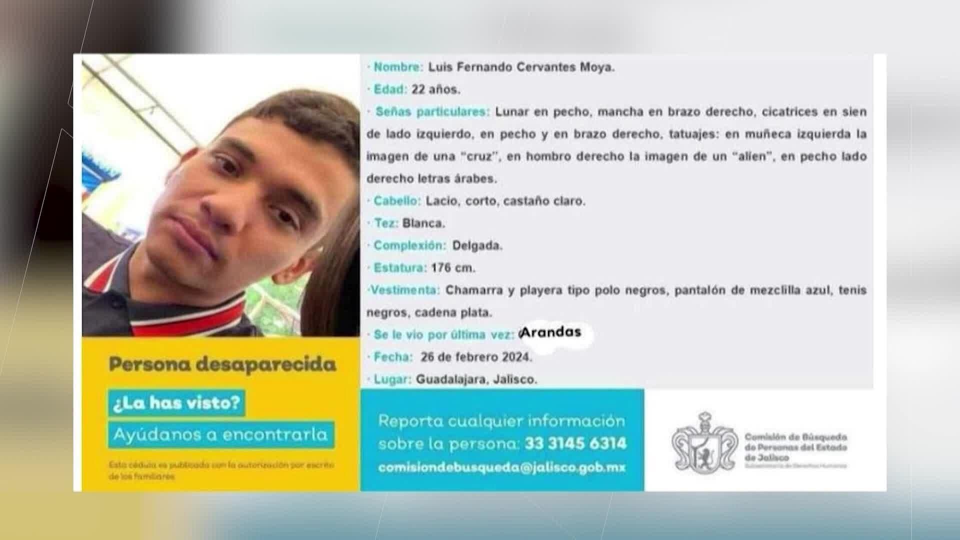 Buscan a Luis Fernando, el 26 de Febrero en Arandas