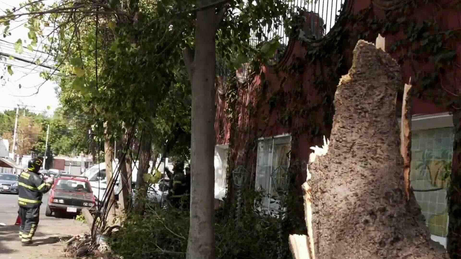 Tráiler Derribó Postes y Dejó Sin Luz a Vecinos del Peñón de los Baños en CDMX