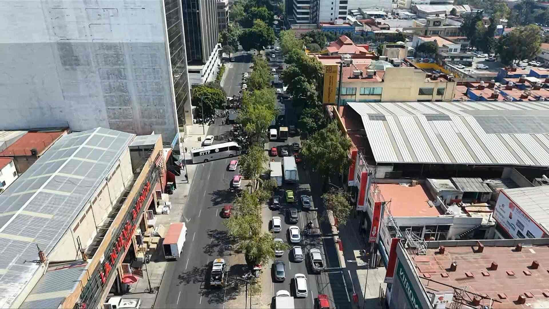 Así se Ve Desde el Aire; Bloqueo en Fray Servando, CDMX, Hoy 27 de Enero