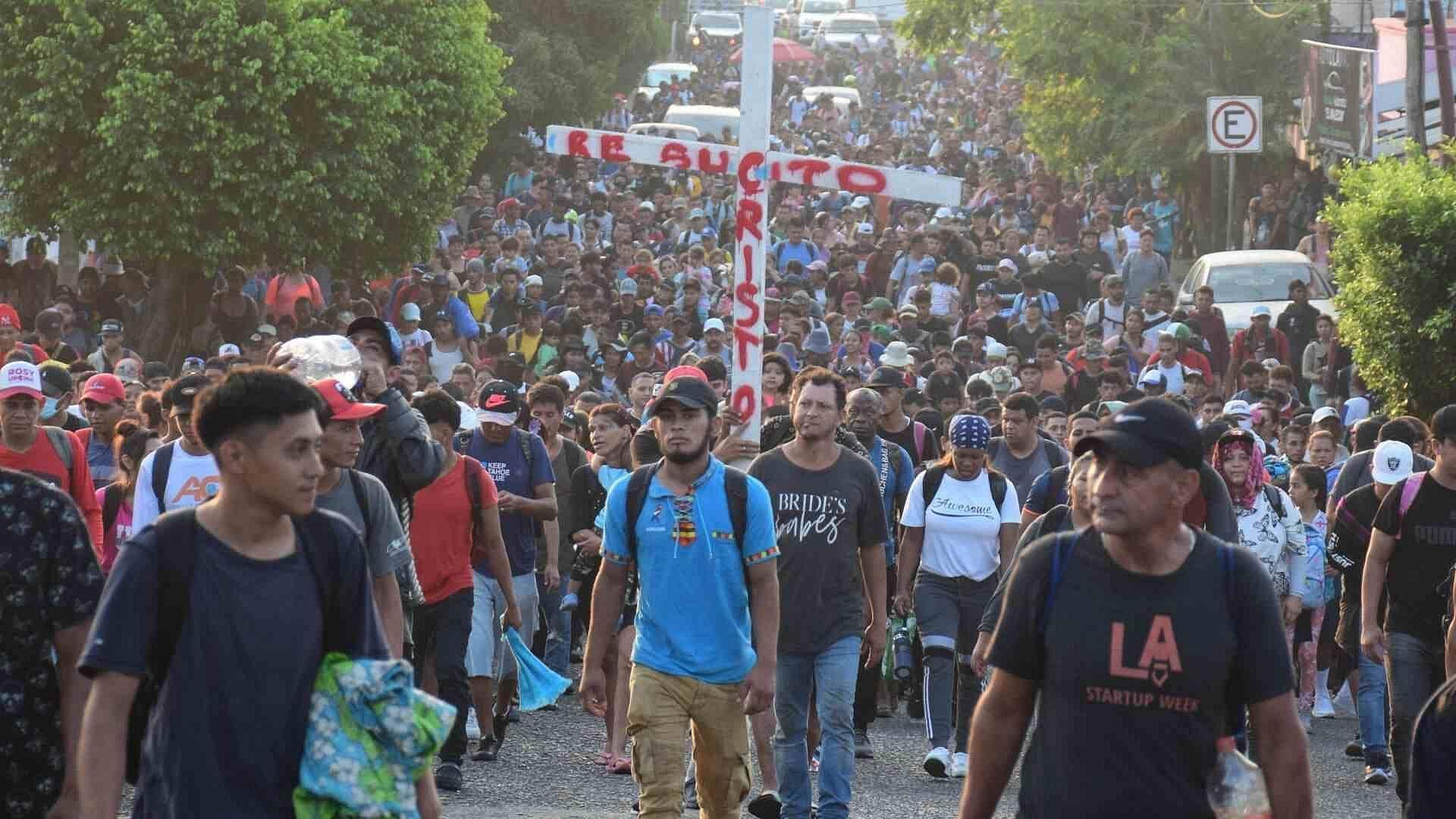 Viacrucis Migrante Llegó a Huixtla para Descansar de la Larga Caminata