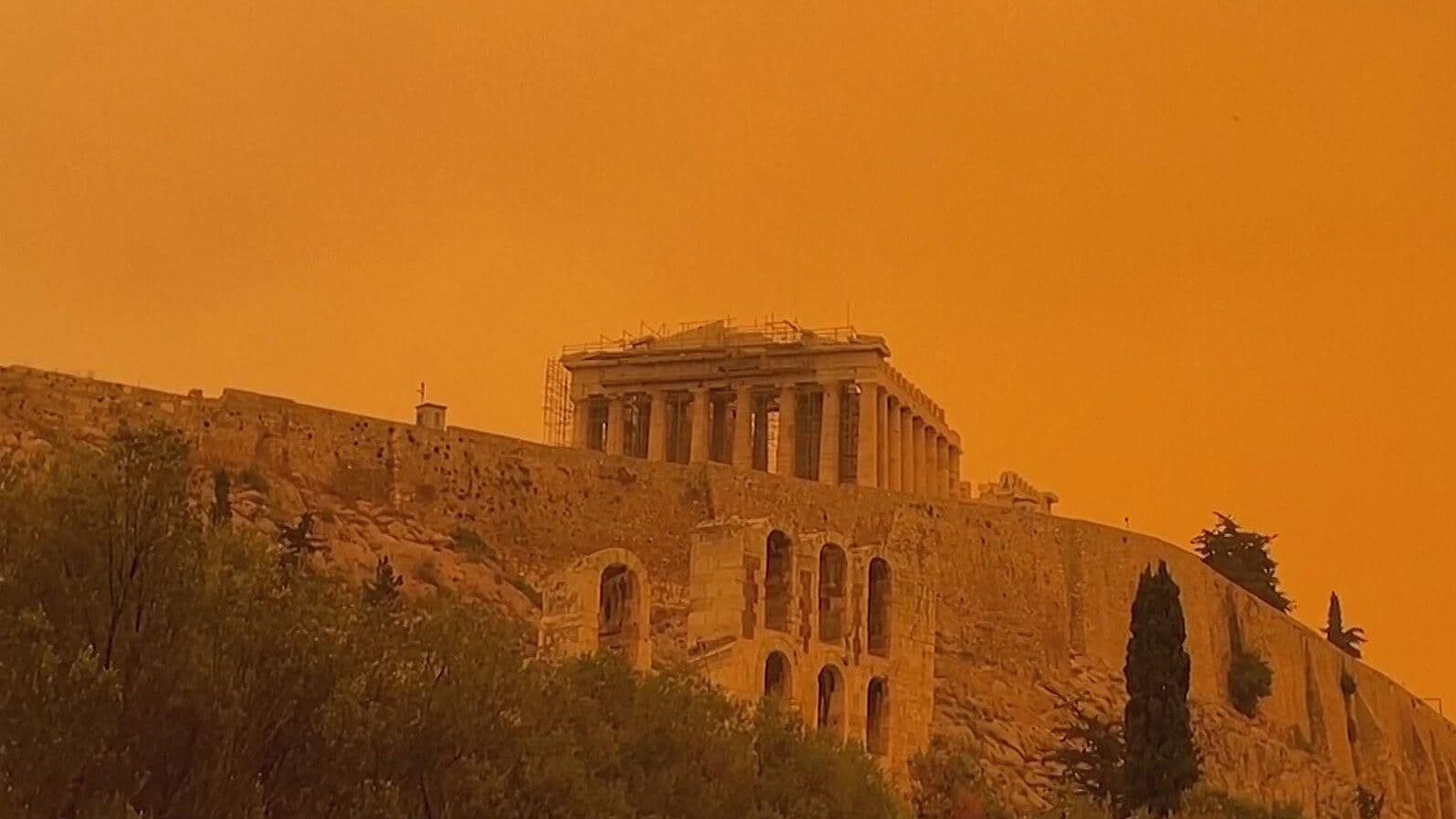 Polvo del Desierto del Sahara Cubre Atenas, Grecia