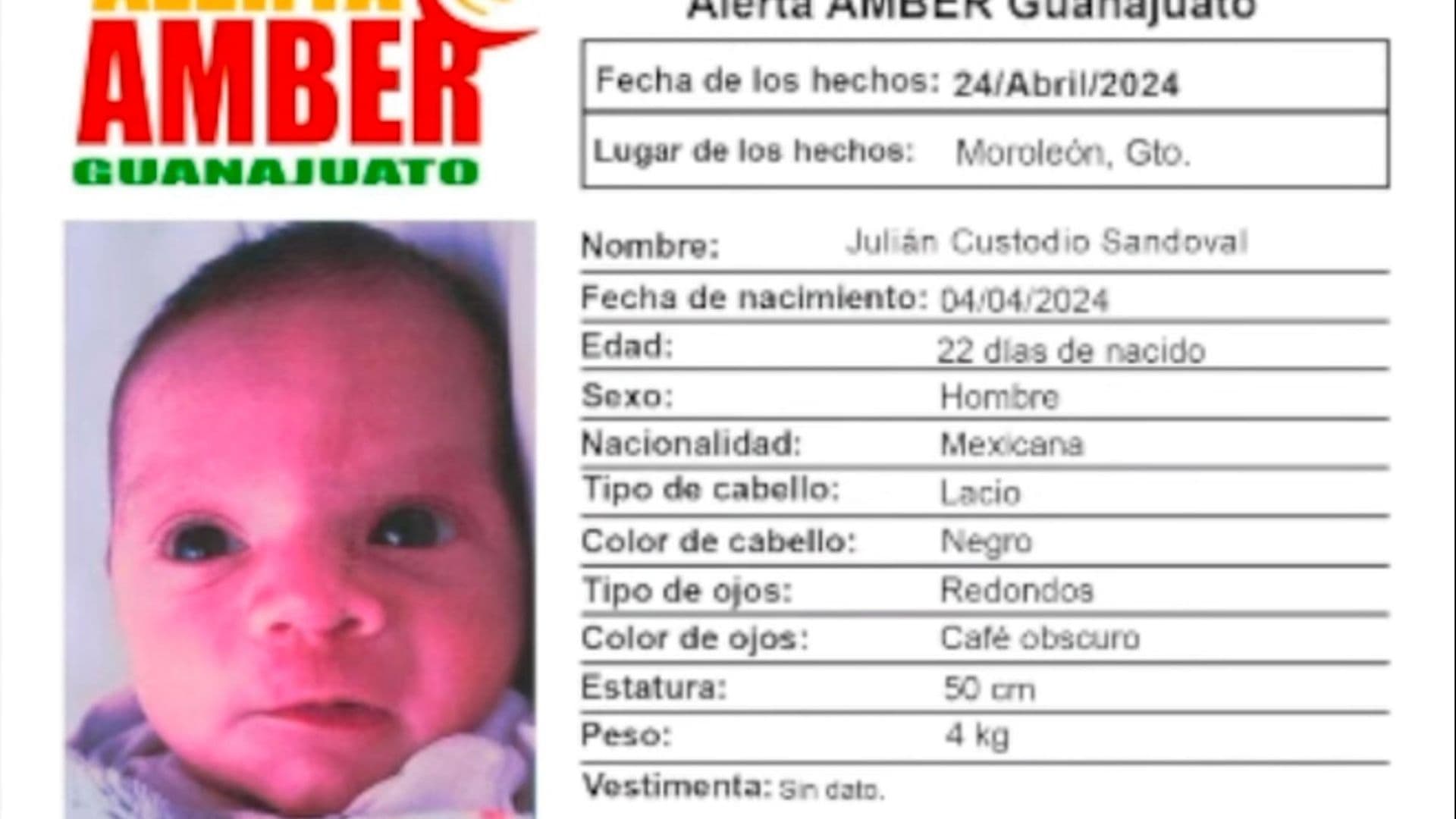 Un Bebé de 22 Días de Nacido es Buscado por su Madre en Moroleón