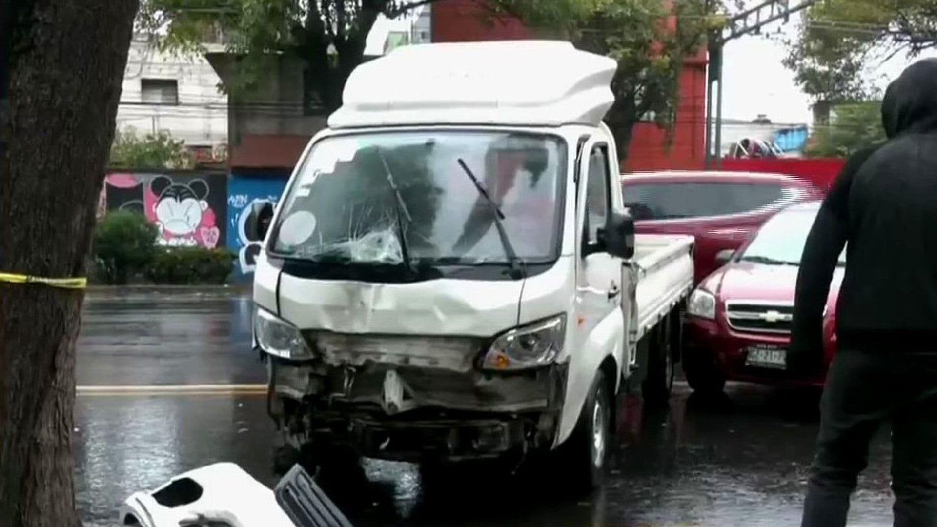 Choque Deja una Persona Lesionada en la Magdalena Mixhuca, CDMX