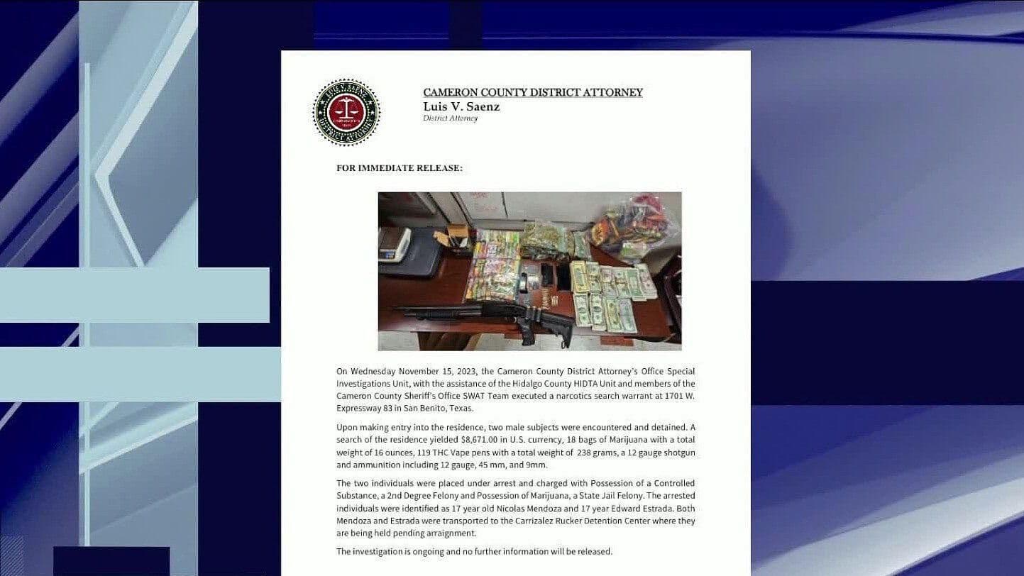 Dos Detenidos tras Operativo en el Condado de Cameron