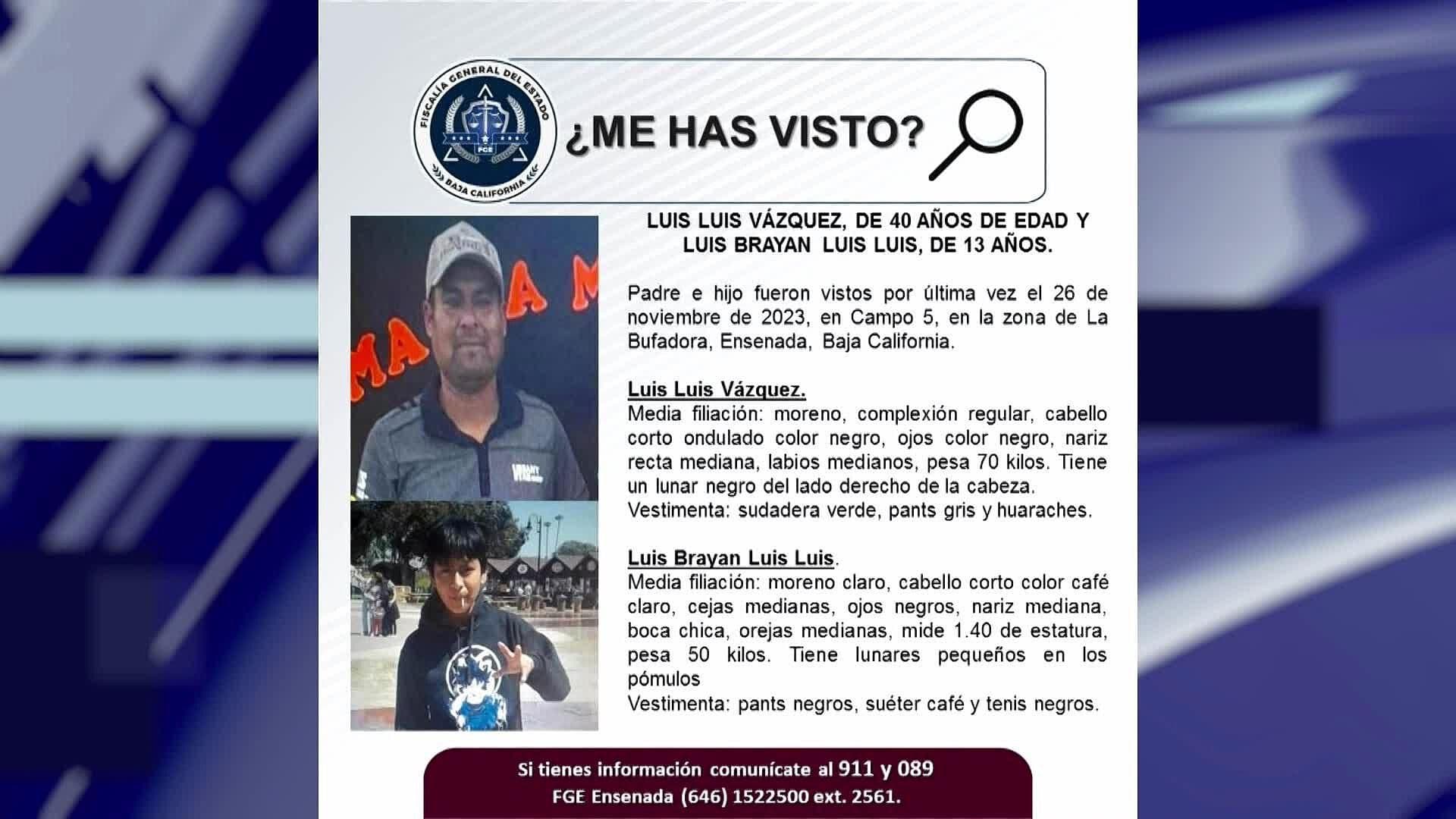 Buscan a Padre e Hijo Desaparecidos en la Bufadora