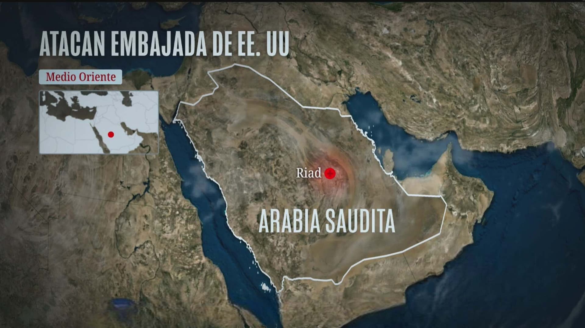 Atacan con Drones Embajada de Estados Unidos en Riad, Arabia Saudita