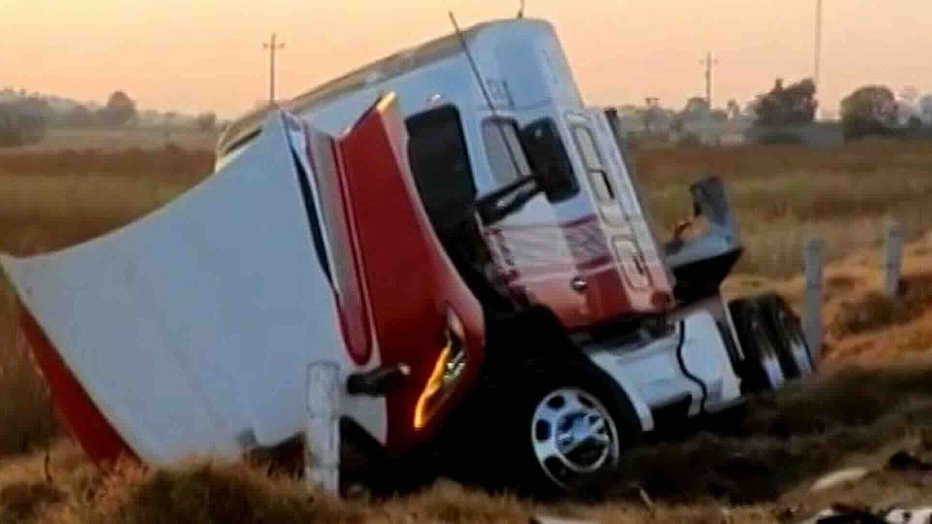 Aparatoso Accidente de Tráiler Provocó Caos Vehicular en el Arco Norte, Puebla