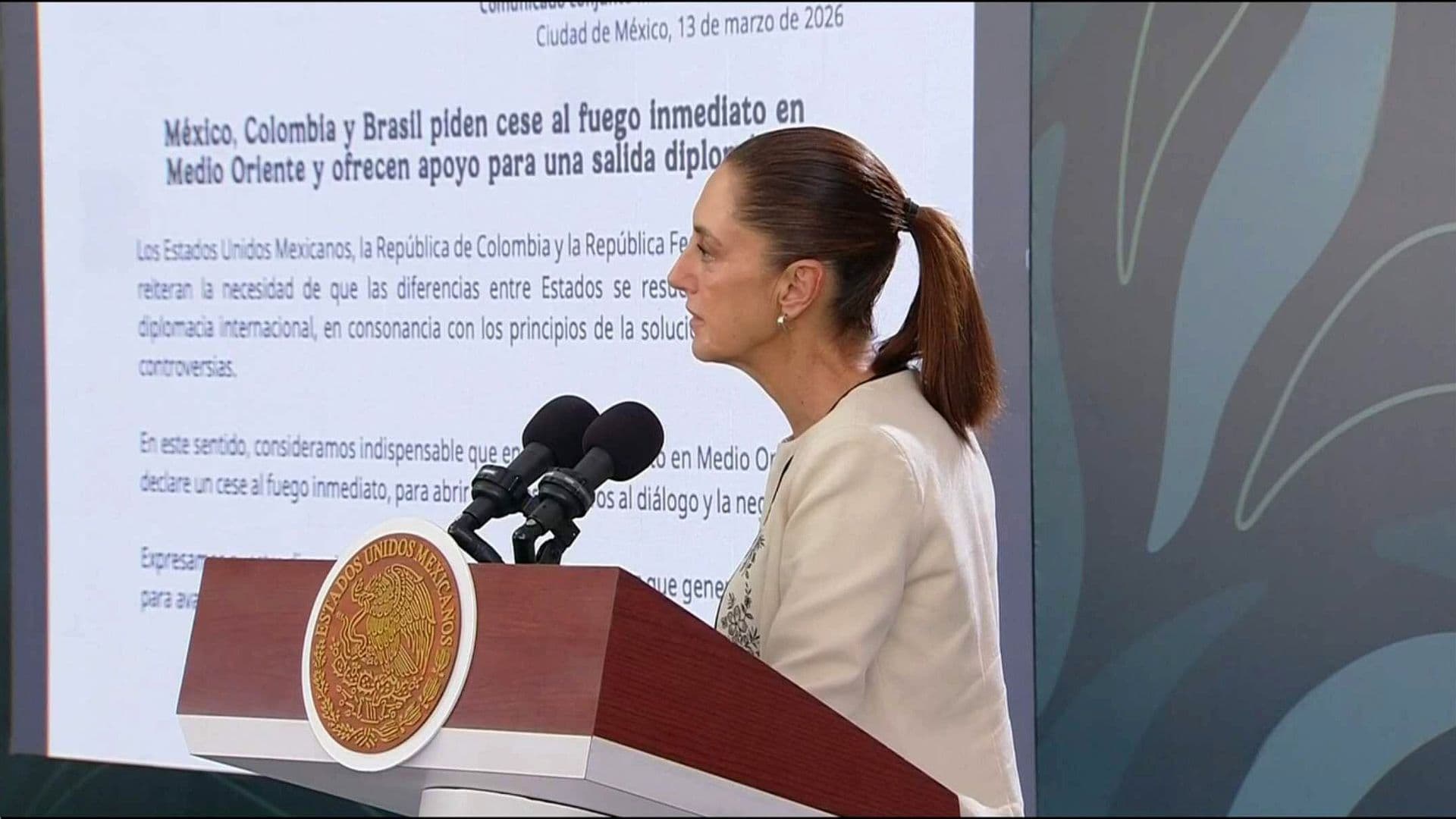 Dan a Conocer Contenido del Comunicado Conjunto entre México, Colombia y Brasil ante Crisis en Medio Oriente