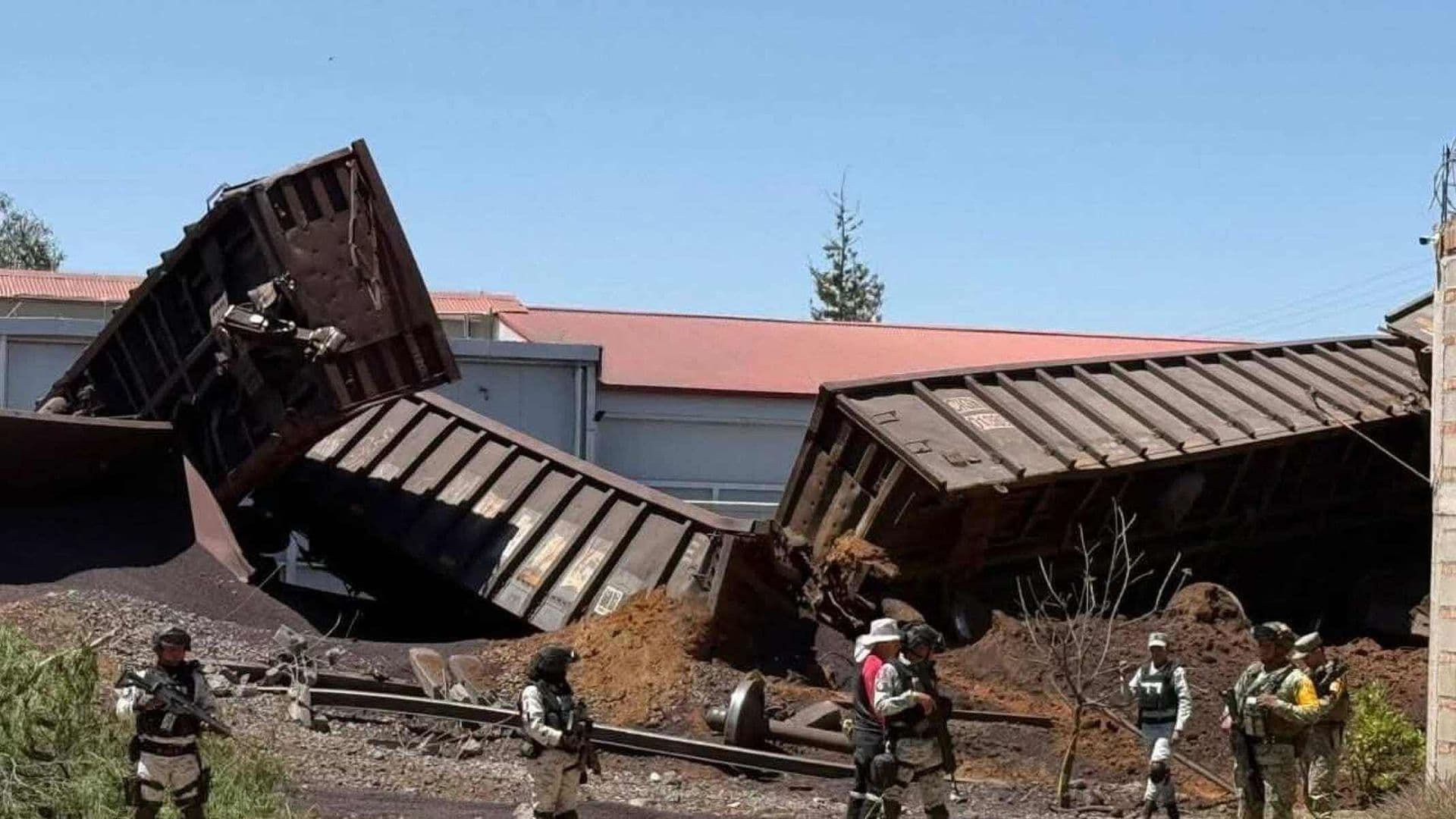 Así Quedó la Zona de Rincón de Romos tras Descarrilamiento de Tren en Aguascalientes; Un Migrante Murió; ¿Qué Pasó?