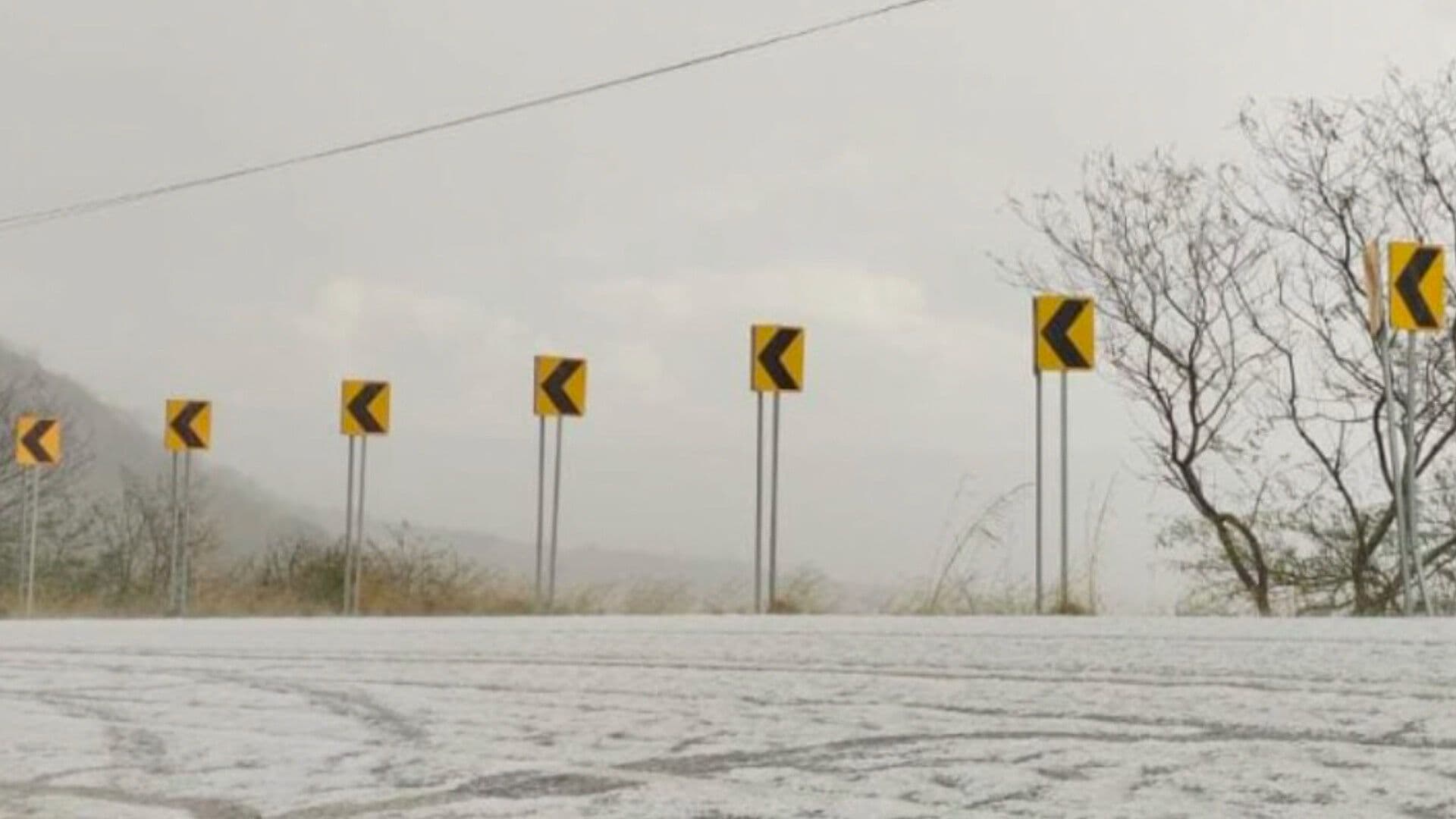 Granizo Cubre de Blanco la Carretera Tecolotlán-Tenamaxtlán en Jalisco; Así se Vio