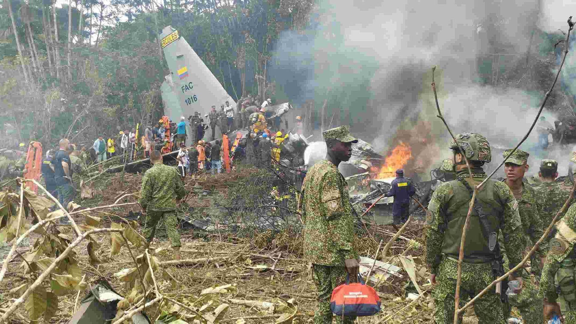 Suman 66 Muertos por Accidente de Avión Militar en Colombia