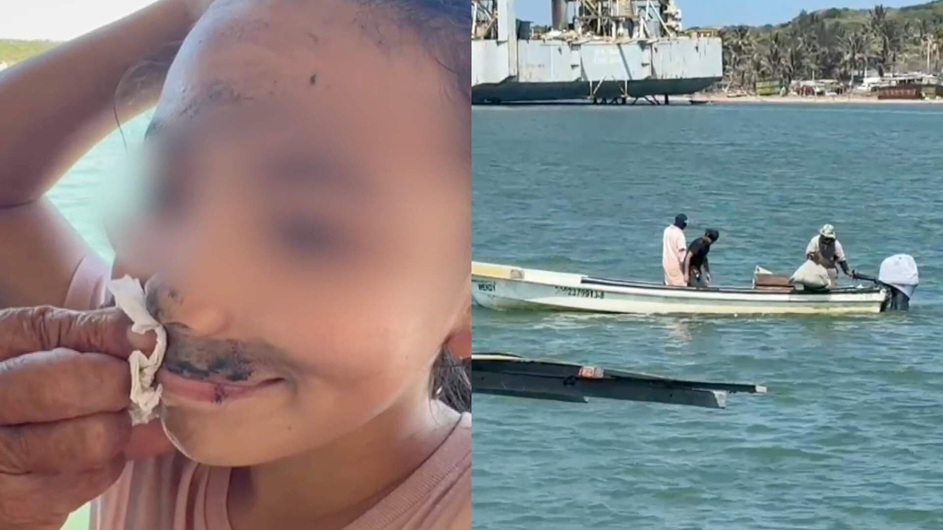 Menor se Embarra de Presunto Hidrocarburo en Río Pappaloapan; Abuelo Narra los Hechos