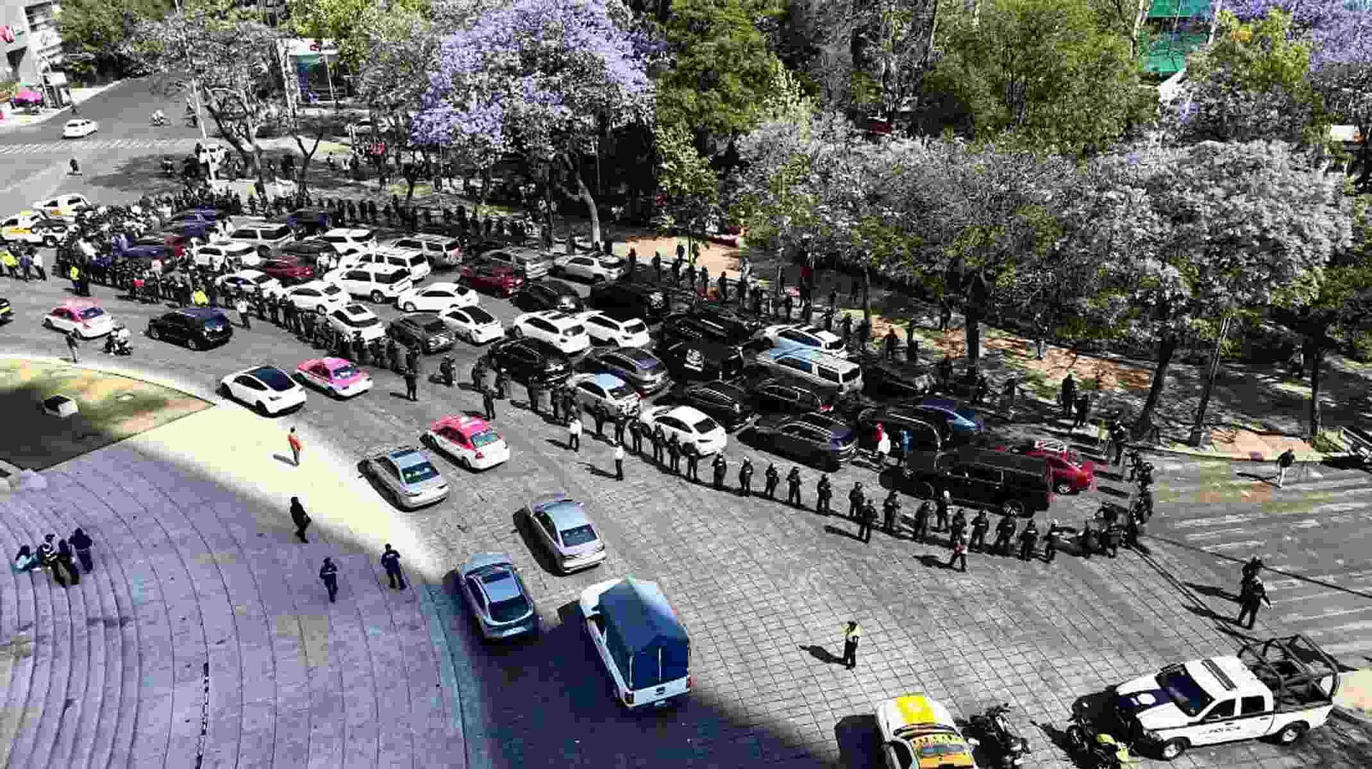 Así se Ve Desde el Aire el Tráfico en Reforma, CDMX, por Protesta de Trabajadores de Apps