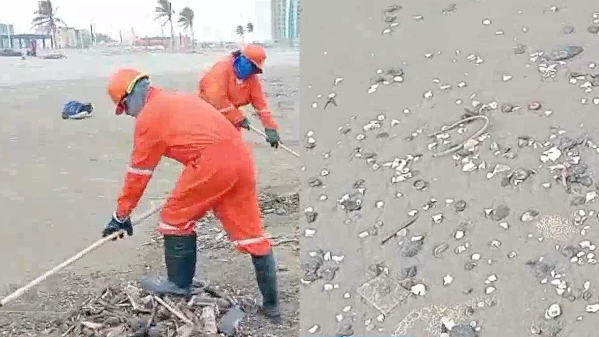 Continúa Arribando Hidrocarburo a Playa de Coatzacoalcos
