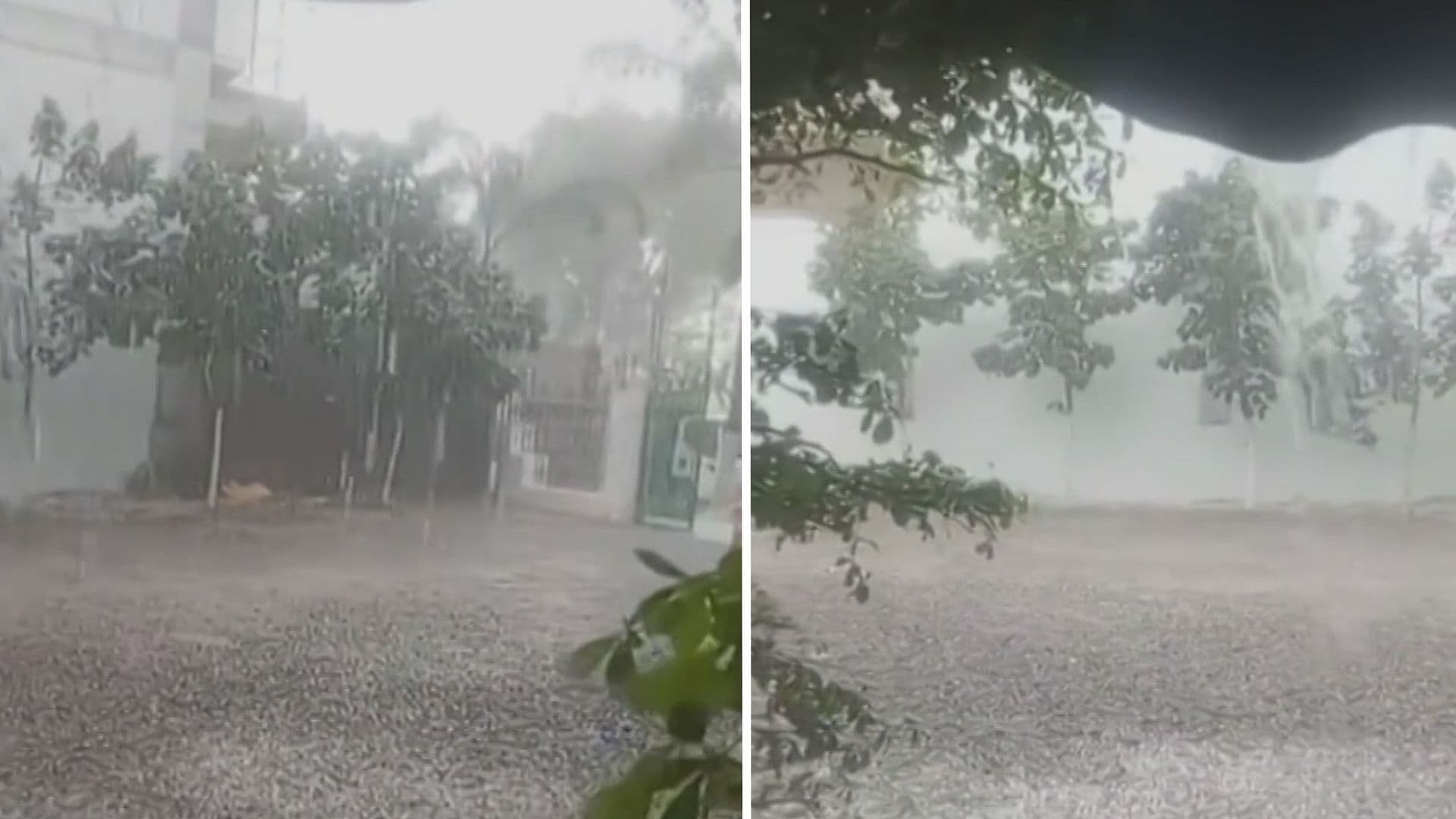 Fuerte Lluvia y Granizada en Zapopan; Persona Atrapada Bajo la Tormenta Grabó el Momento