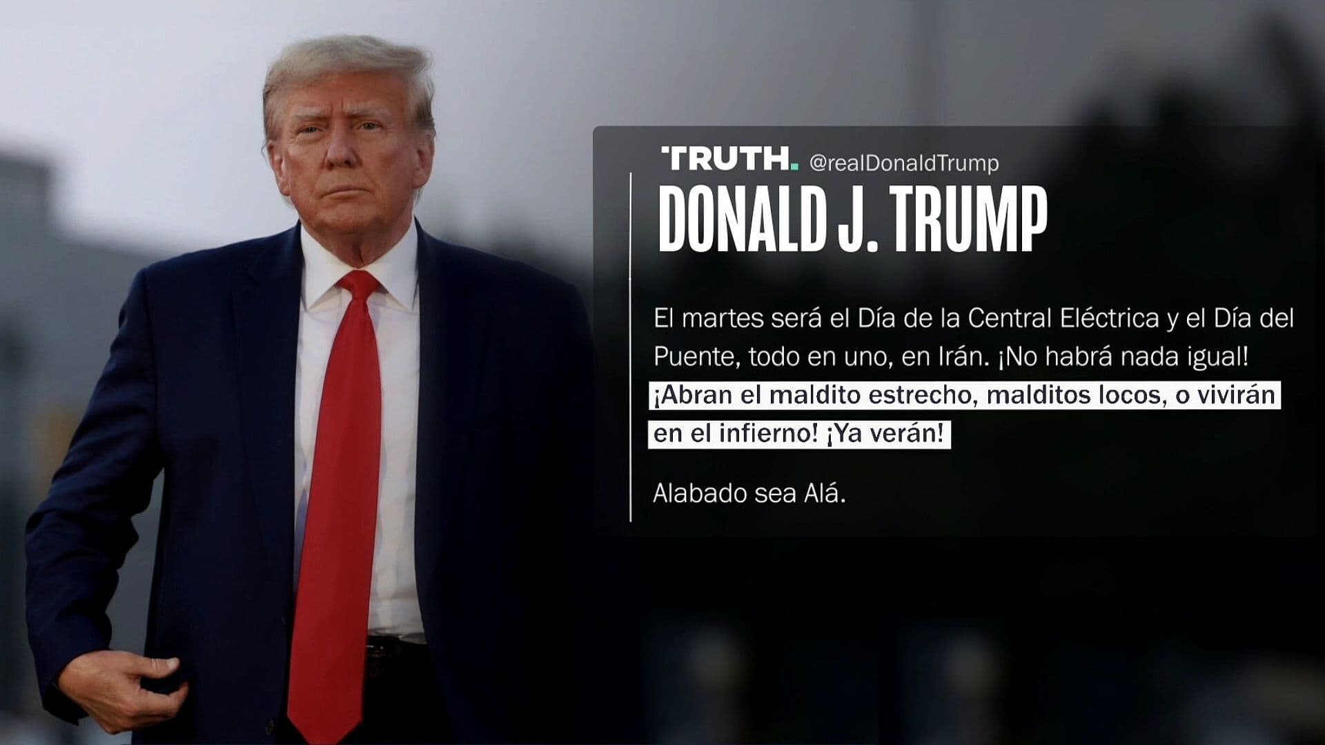 Trump Exige a Irán Abrir el Estrecho de Ormuz tras Amenaza en Truth Social