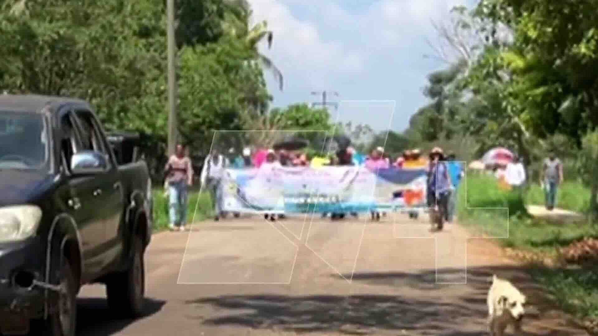 Protestan por Derrame de Combustible en Golfo de México en Pajapan, Veracruz