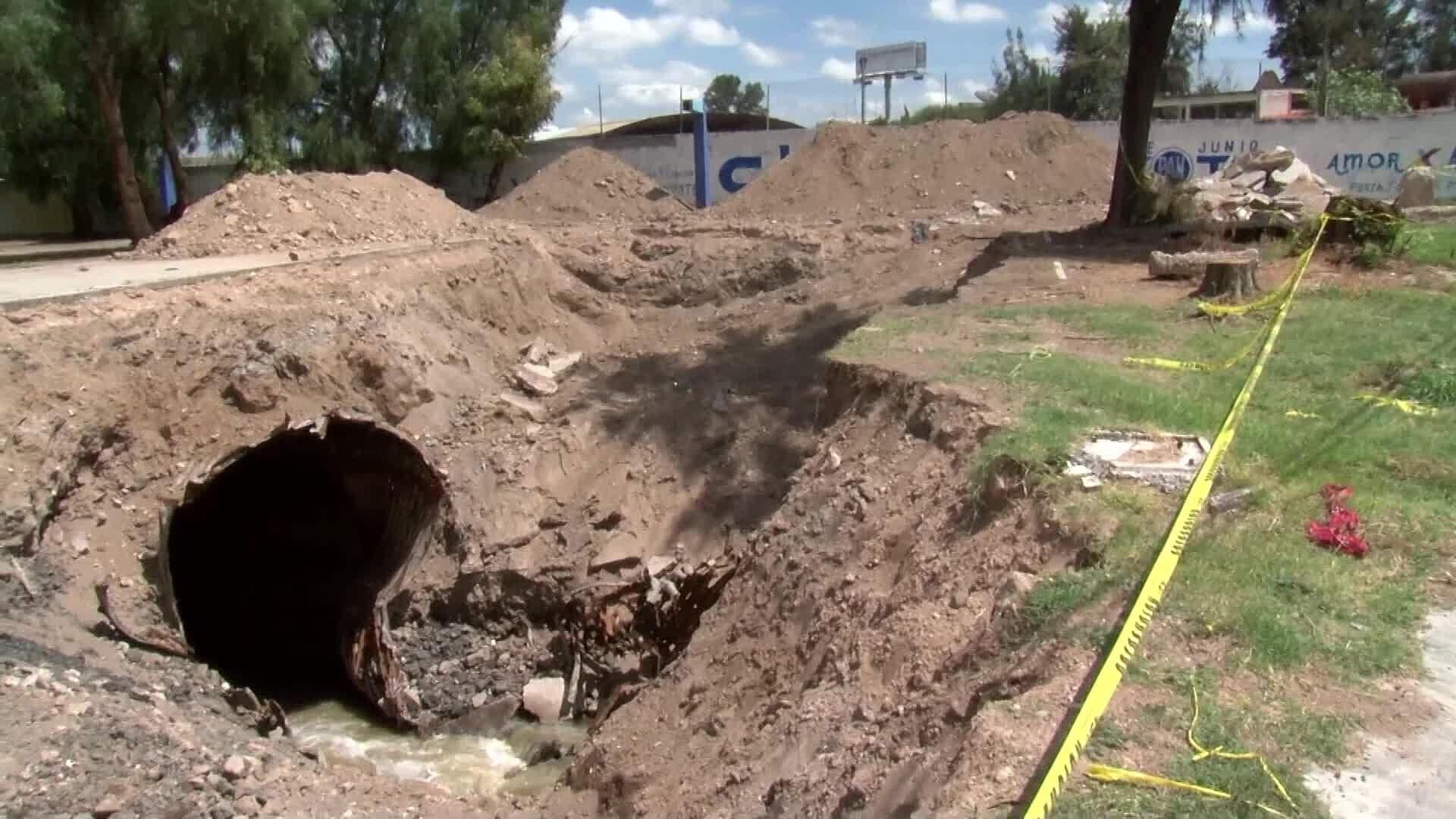 Repararán Socavón en Ojo de Agua en Aguascalientes Tras Casi 8 Meses