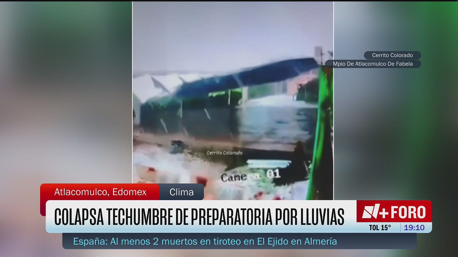Granizada en Atlacomulco: Momento Exacto del Desplome de Estructura en Preparatoria en Edomex