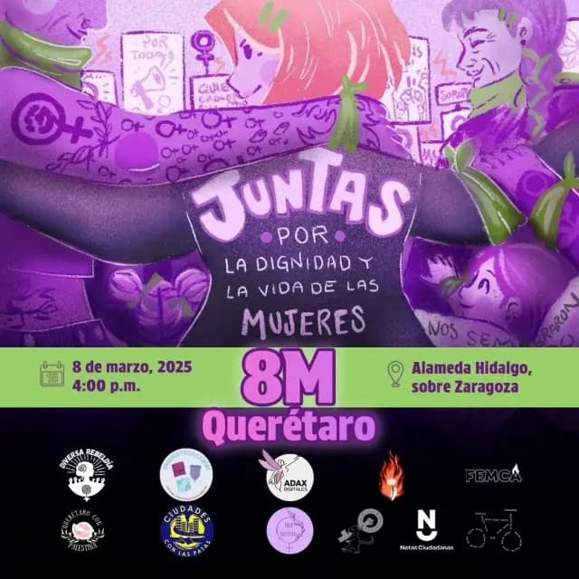 Marcha 8M en Querétaro ¿Dónde?