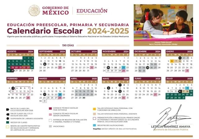 Calendario escolar SEP 2025