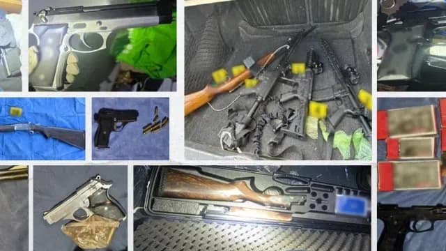 armamento que se encontró a la red criminal