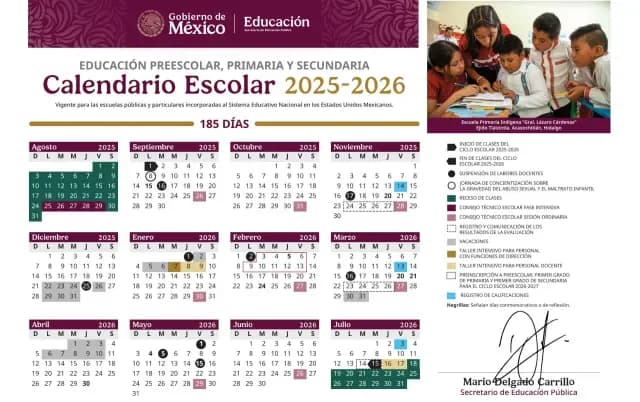 Calendario SEP ciclo 2025-2026