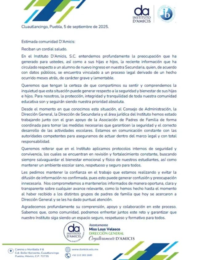 Comunicado por Caso de Natalia Andrade
