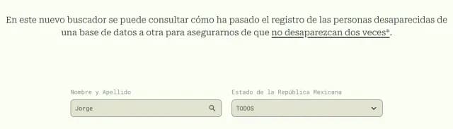 Buscador de 'Volver a Desaparecer'