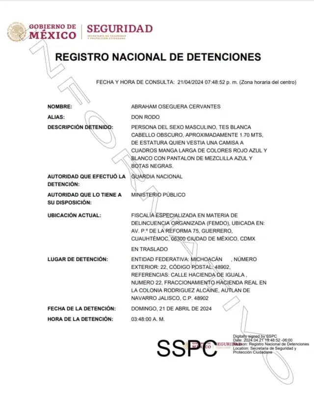Detención hermano Mencho