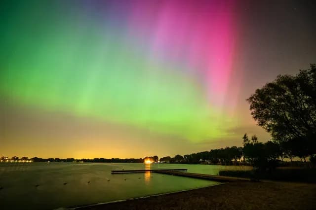 Aurora boreal efecto de una tormenta solar