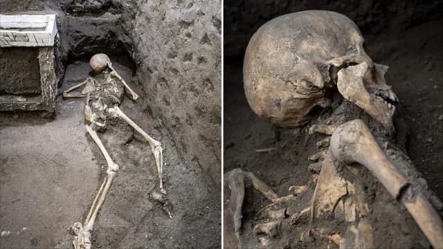 Restos de un hombre hallados en Pompeya