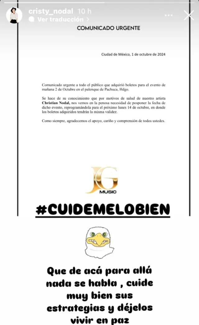 Mensaje de la Mamá de Nodal