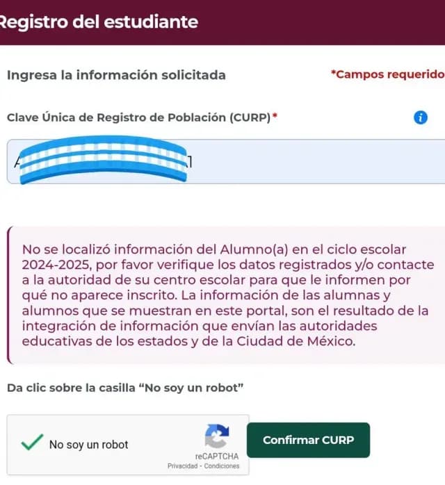 Error CURP Beca Rita Cetina 2024