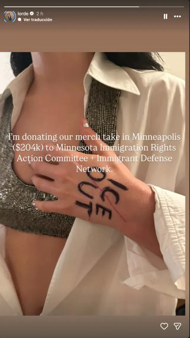 Lorde Ice Out Donacion Inmigrantes