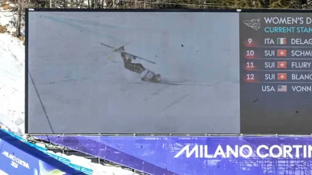 Caída de Lindsey Vonn. Foto: AFP